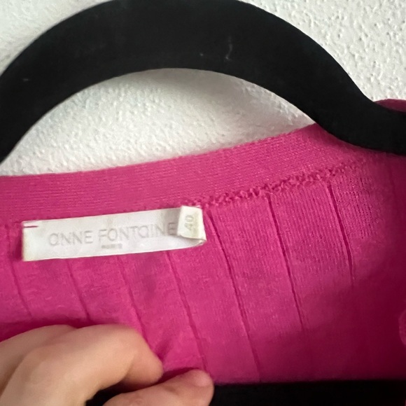 Anne Fontaine Pink Ruffle Cardigan, size 40 - Picture 3 of 5